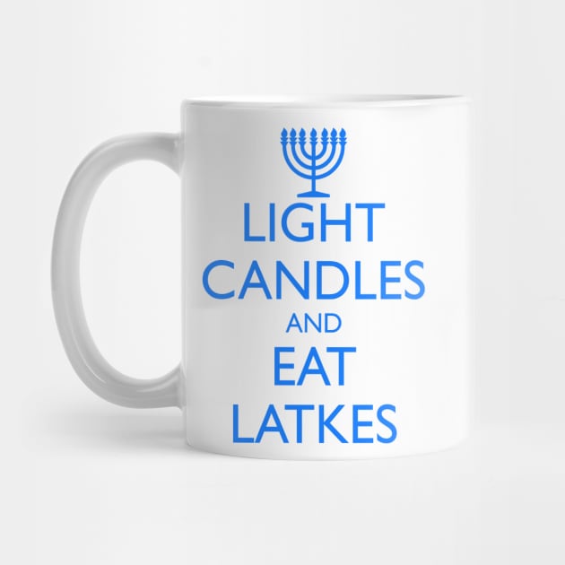LIGHT CANDLES AND EAT LATKES, menorah by HolidayBug